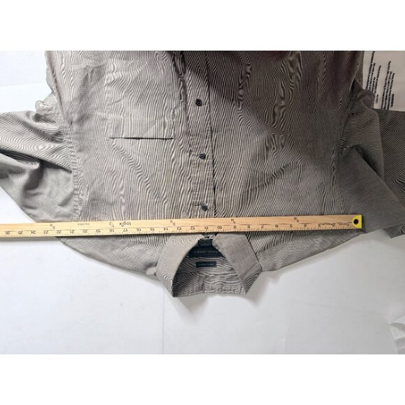 Banana Republic Button-Up Dress Shirt Mens L Gray Two-Ply Cotton Long Sleeve - Picture 7 of 11